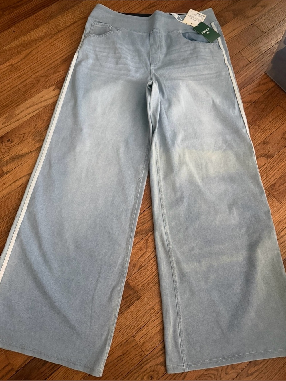NWT Halara Flex High Waisted Stripe Wide Leg Jeans XL / 16 Regular, NWT, $30